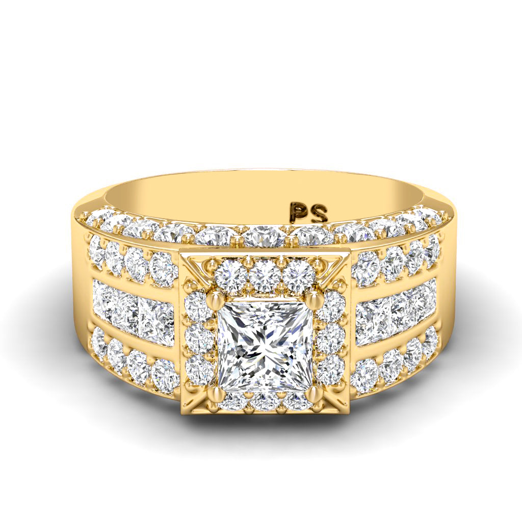 2.95-5.45 CT Round &amp; Princess Cut Lab Grown Diamonds - Engagement Ring