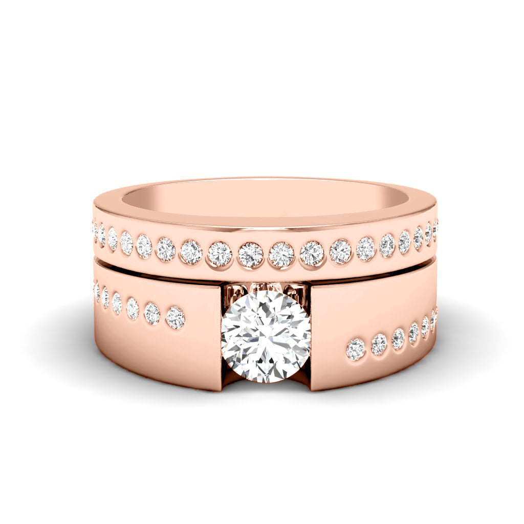 0.95-3.45 CT Round Cut Lab Grown Diamonds - Bridal Set