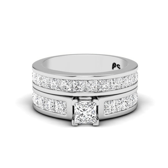2.15-3.30 CT Princess Cut Diamonds - Bridal Set