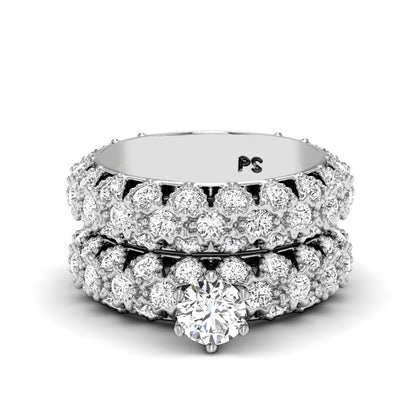 3.35-4.50 CT Round Cut Diamonds - Bridal Set