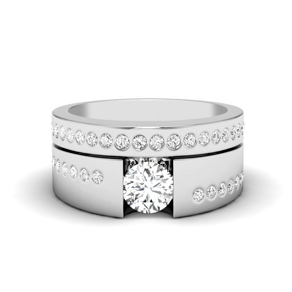 0.95-3.45 CT Round Cut Lab Grown Diamonds - Bridal Set