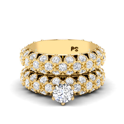 3.35-4.50 CT Round Cut Diamonds - Bridal Set