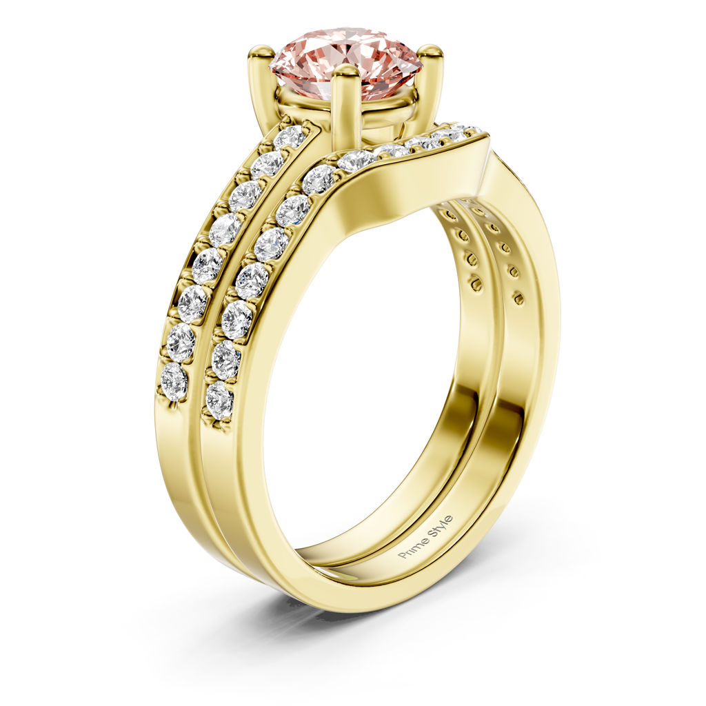 1.50-4.50 CT Round Cut Fancy Pink Diamonds - Bridal Set