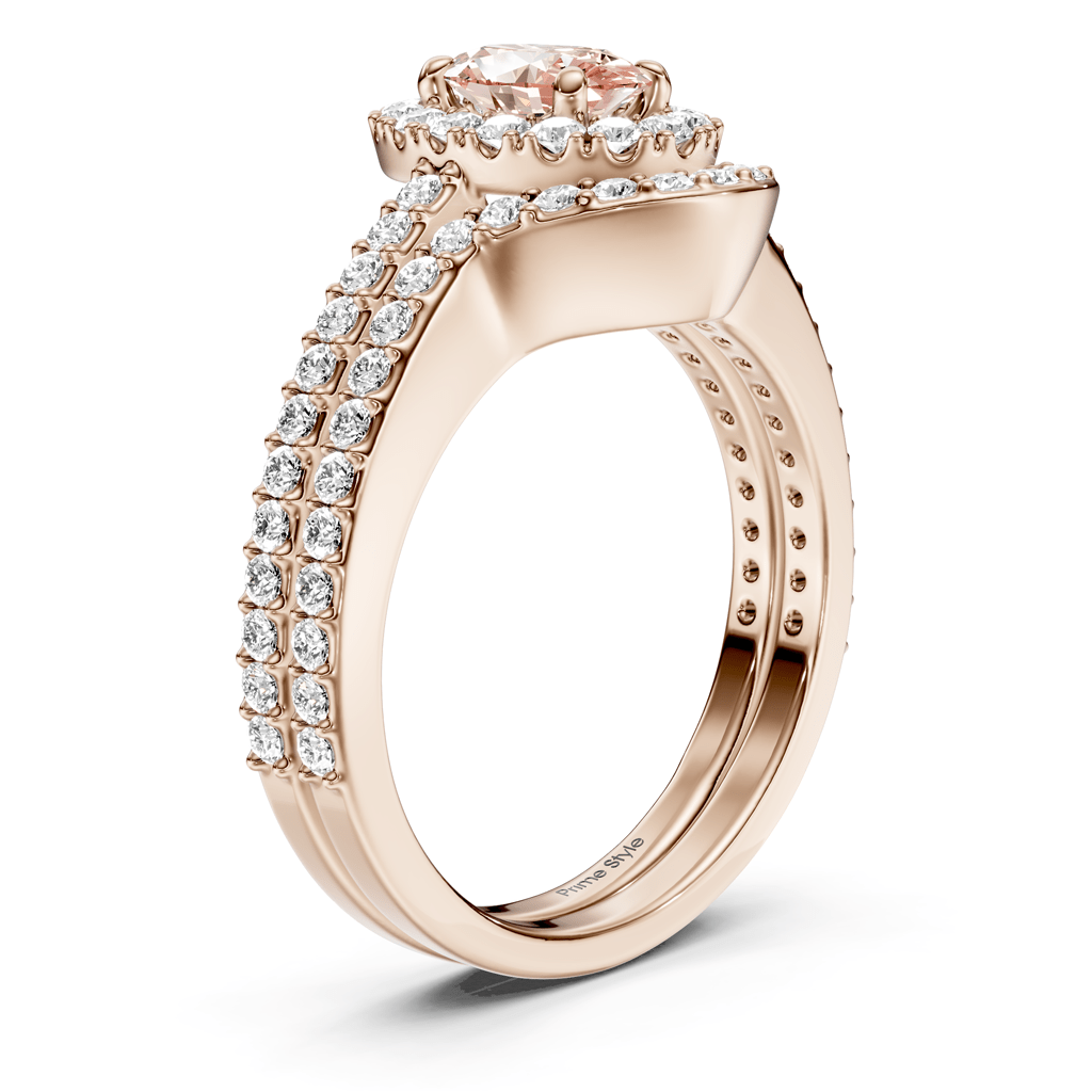 1.75-4.75 CT Oval & Round Cut Fancy Pink Diamonds - Bridal Set