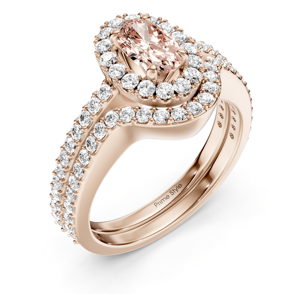 1.75-4.75 CT Oval & Round Cut Fancy Pink Diamonds - Bridal Set