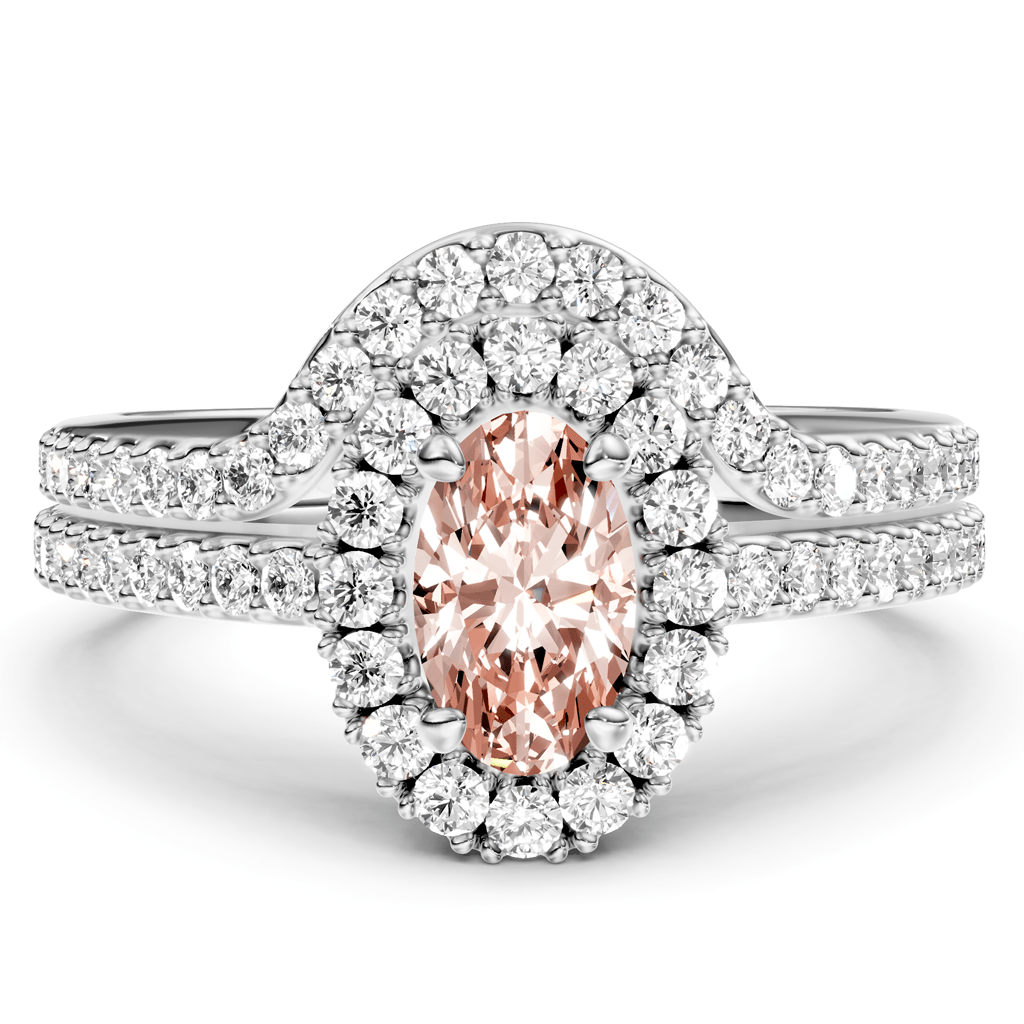 1.75-4.75 CT Oval & Round Cut Fancy Pink Diamonds - Bridal Set