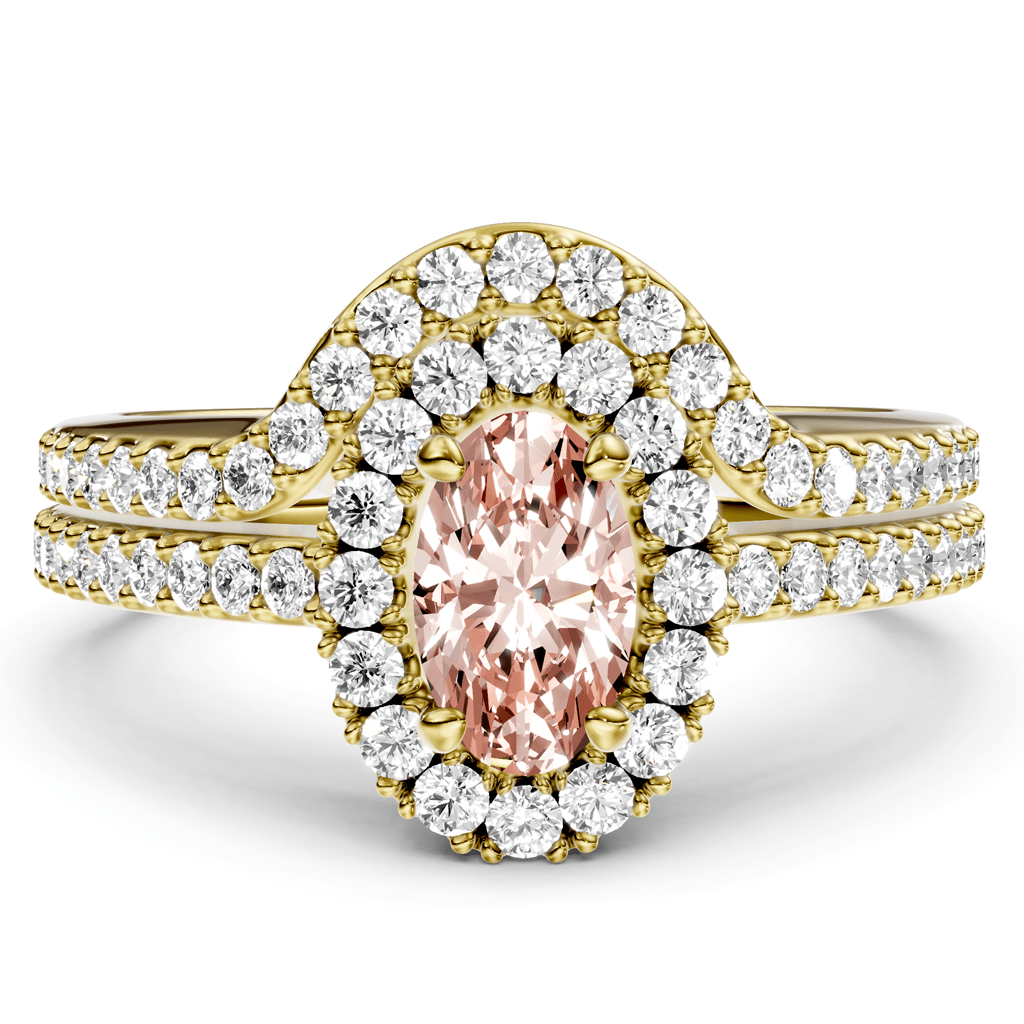 1.75-4.75 CT Oval & Round Cut Fancy Pink Diamonds - Bridal Set