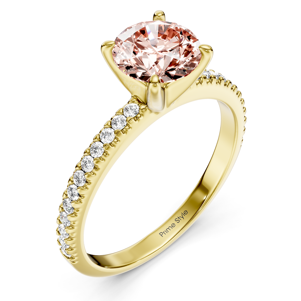 1.20-4.20 CT Round Cut Fancy Pink Diamonds - Engagement Ring