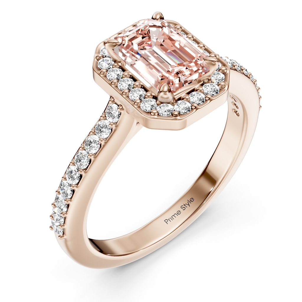 1.30-4.30 CT Emerald &amp; Round Cut Fancy Pink Diamonds - Engagement Ring