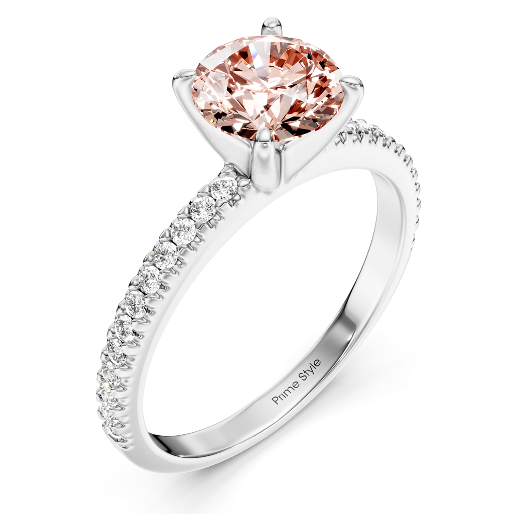 1.20-4.20 CT Round Cut Fancy Pink Diamonds - Engagement Ring