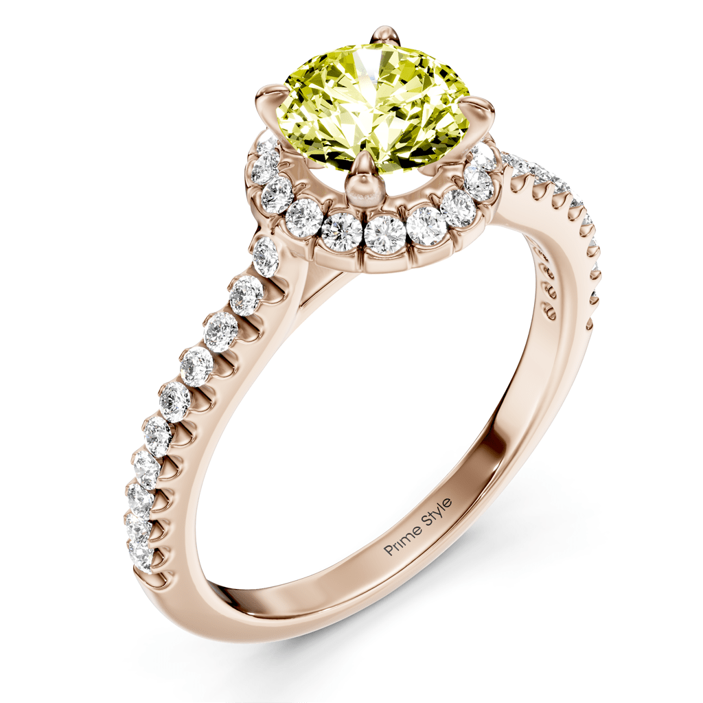 1.35 - 4.35 CT Round Cut Fancy Yellow Diamonds - Engagement Ring - Primestyle.com
