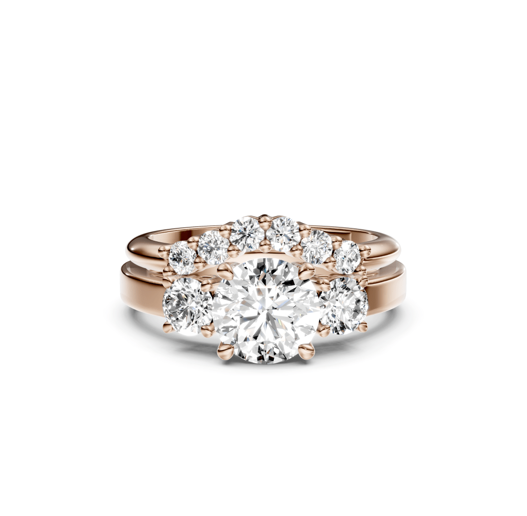 1.05 - 6.55 CT Round Cut Lab Grown Diamonds - Bridal Set - Primestyle.com