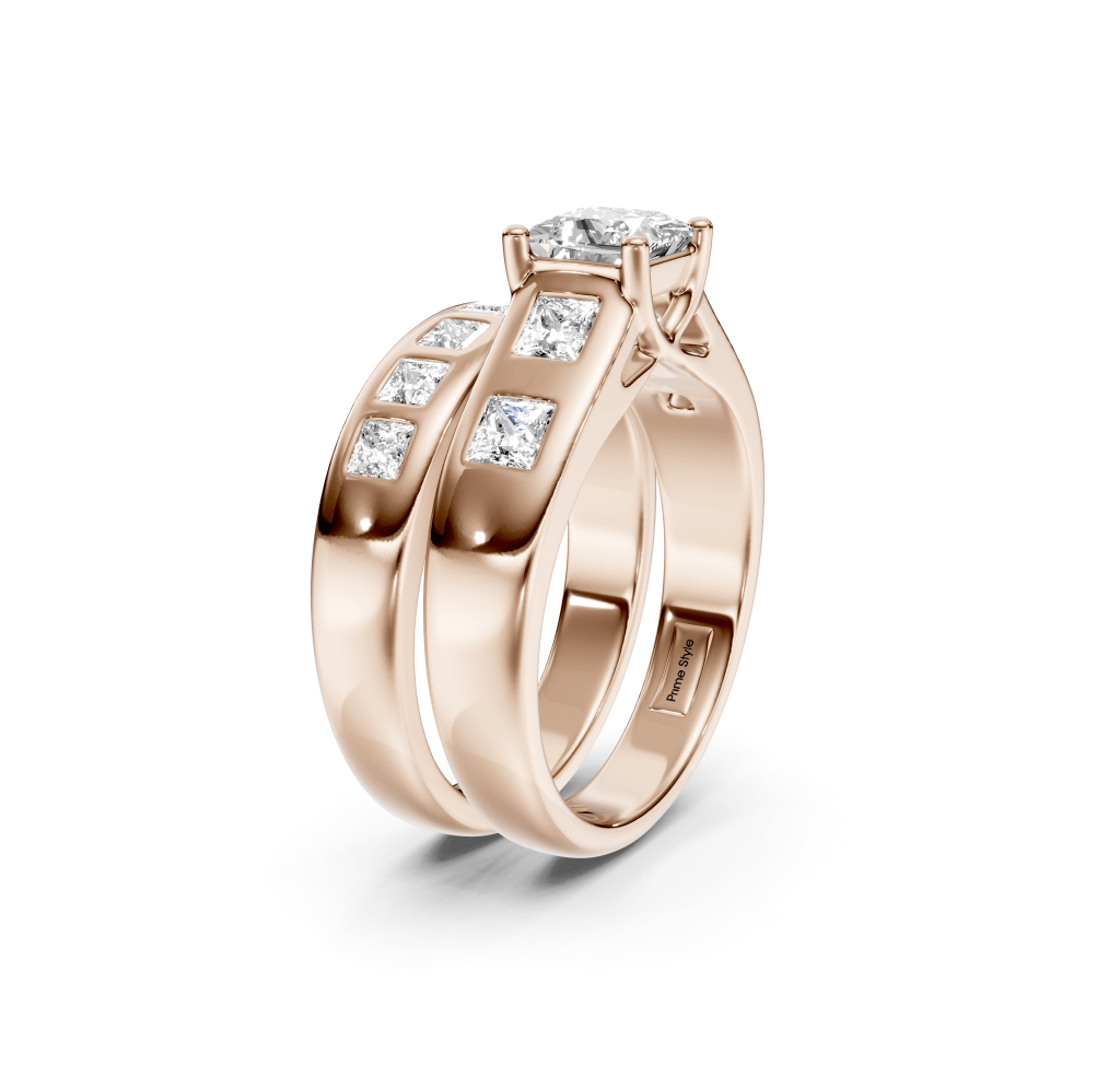 1.65 - 7.15 CT Princess Cut Lab Grown Diamonds - Bridal Set - Primestyle.com