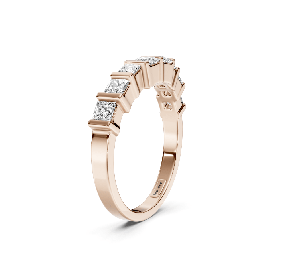 0.80 CT Princess Cut Lab Grown Diamonds - Wedding Band - Primestyle.com