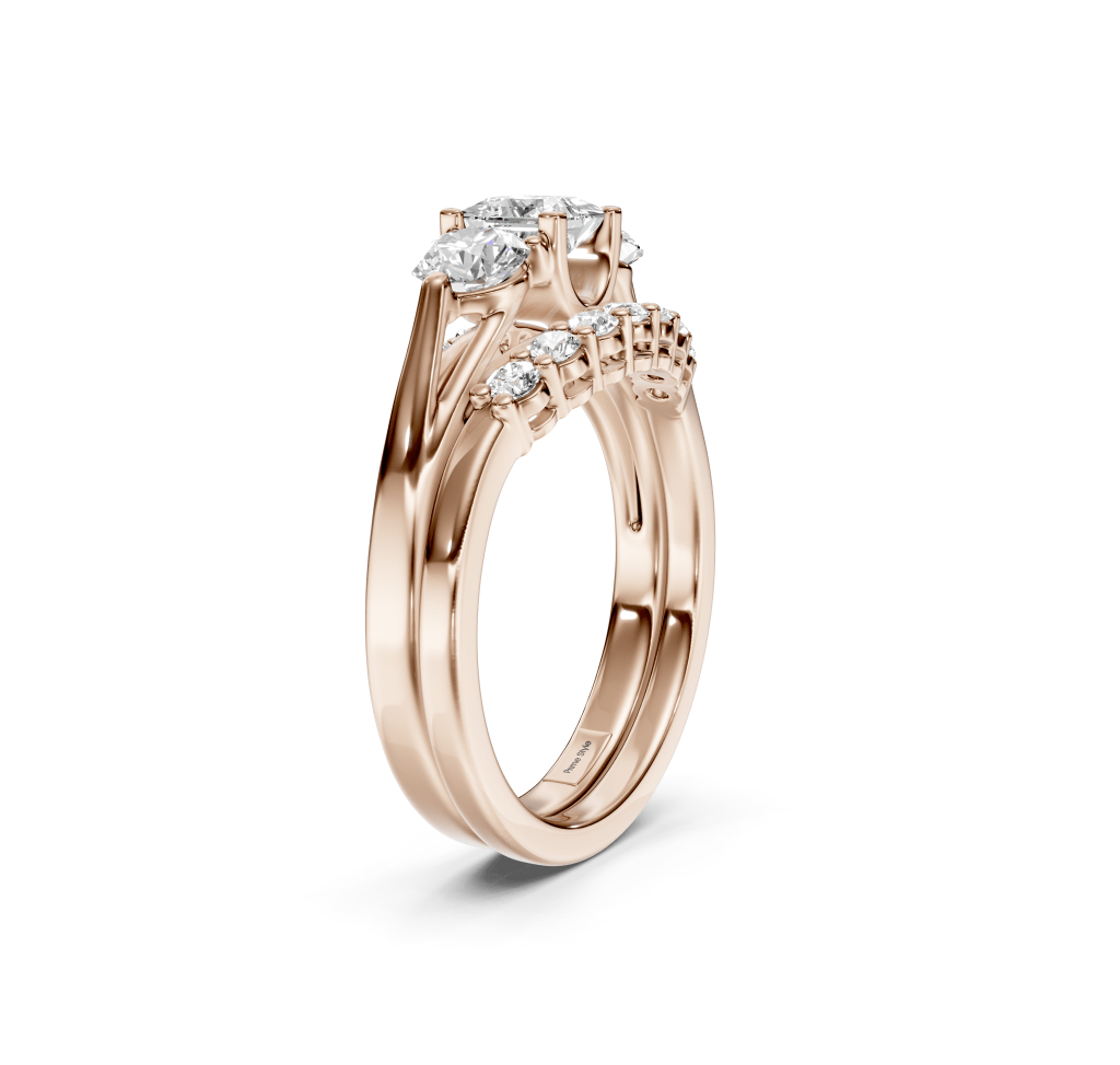 1.30-6.80 CT Princess & Round Cut Lab Grown Diamonds - Bridal Set