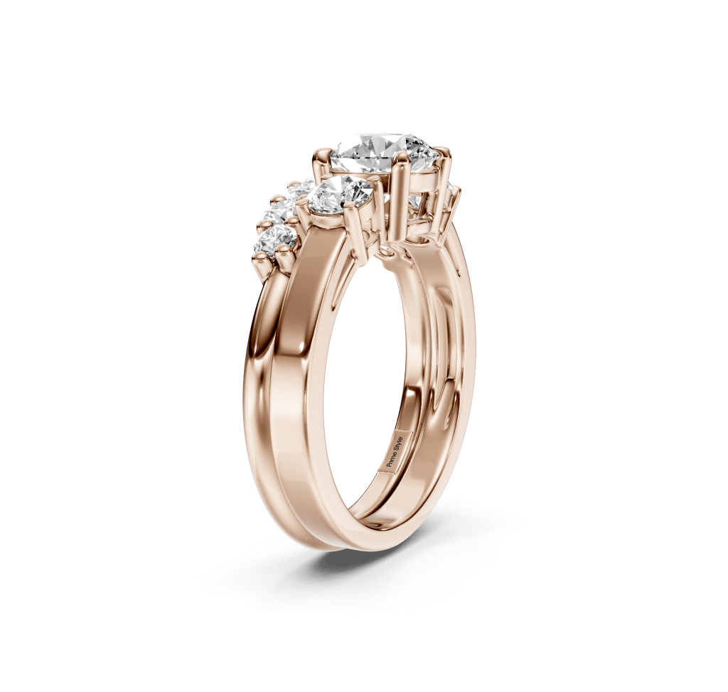 1.30-6.80 CT Round Cut Lab Grown Diamonds - Bridal Set - Primestyle.com