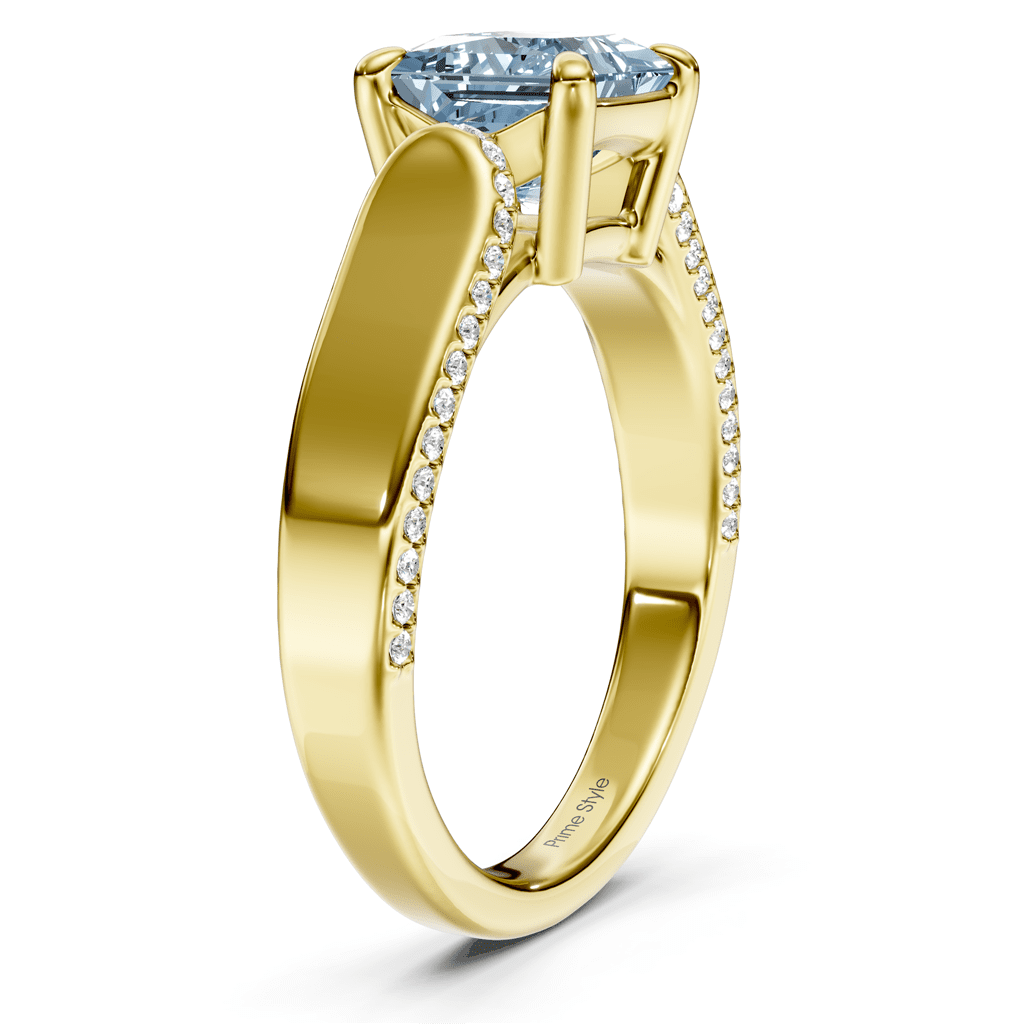 1.65-4.65 CT Round Cut Fancy Blue Diamonds - Engagement Ring