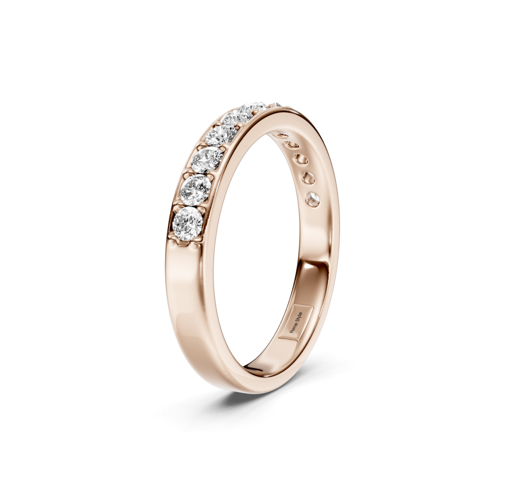 0.55 CT Round Cut Lab Grown Diamonds - Wedding Band - Primestyle.com