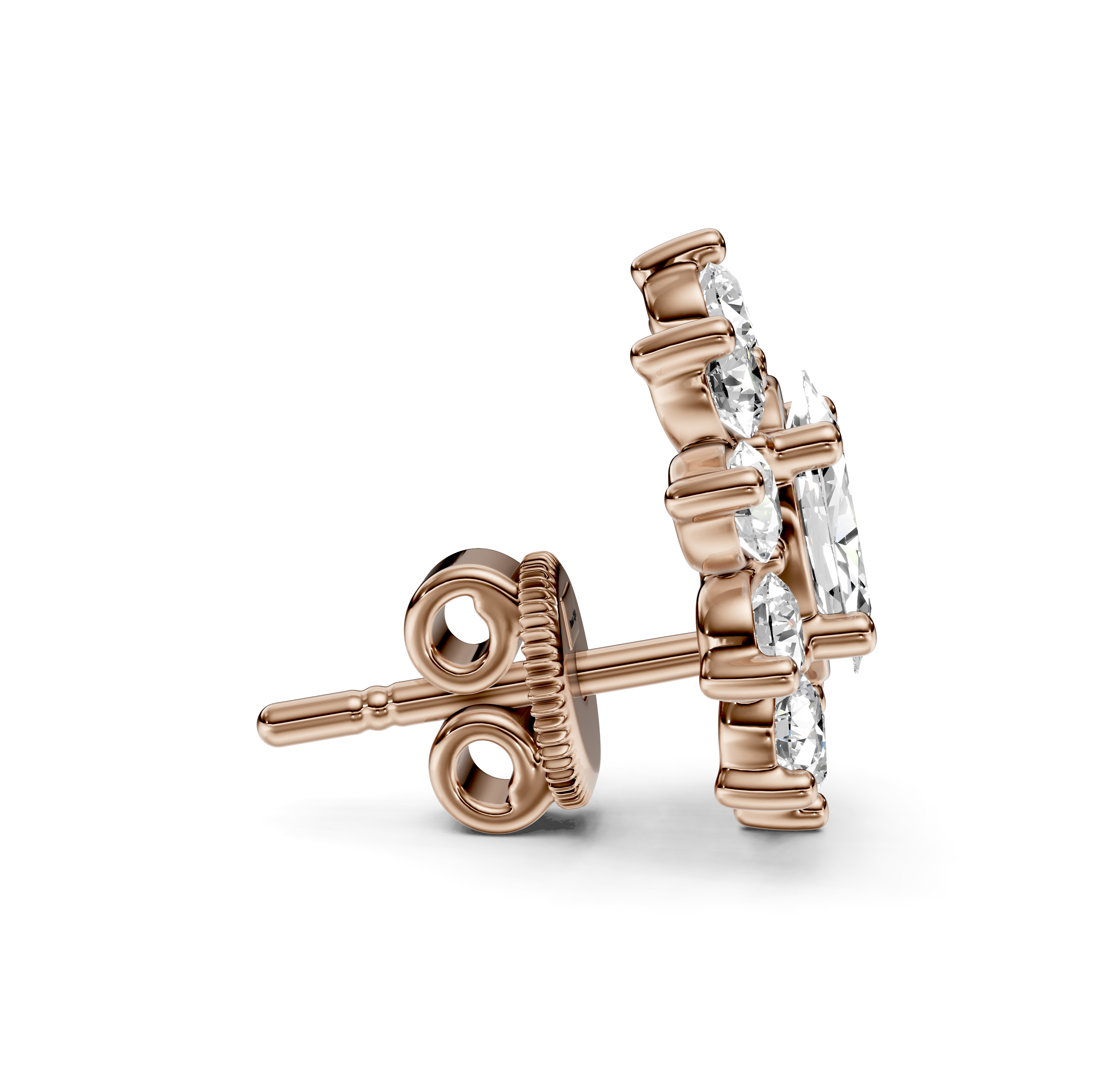 2.10 CT Oval &amp; Round Cut Diamonds - Stud Earrings