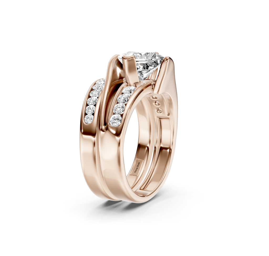 1.00-6.50 CT Princess & Round Cut Lab Grown Diamonds - Bridal Set