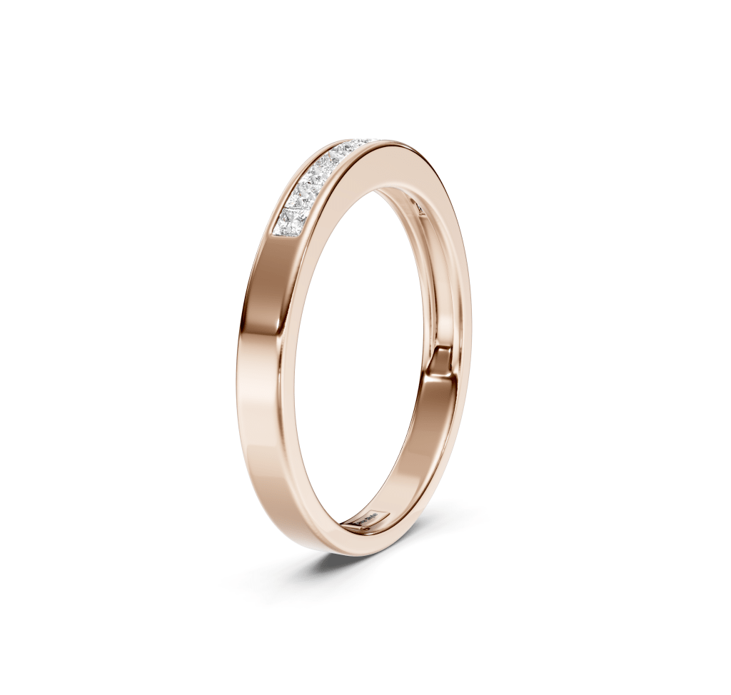 0.25 CT Princess Cut Natural Diamonds - Wedding Band