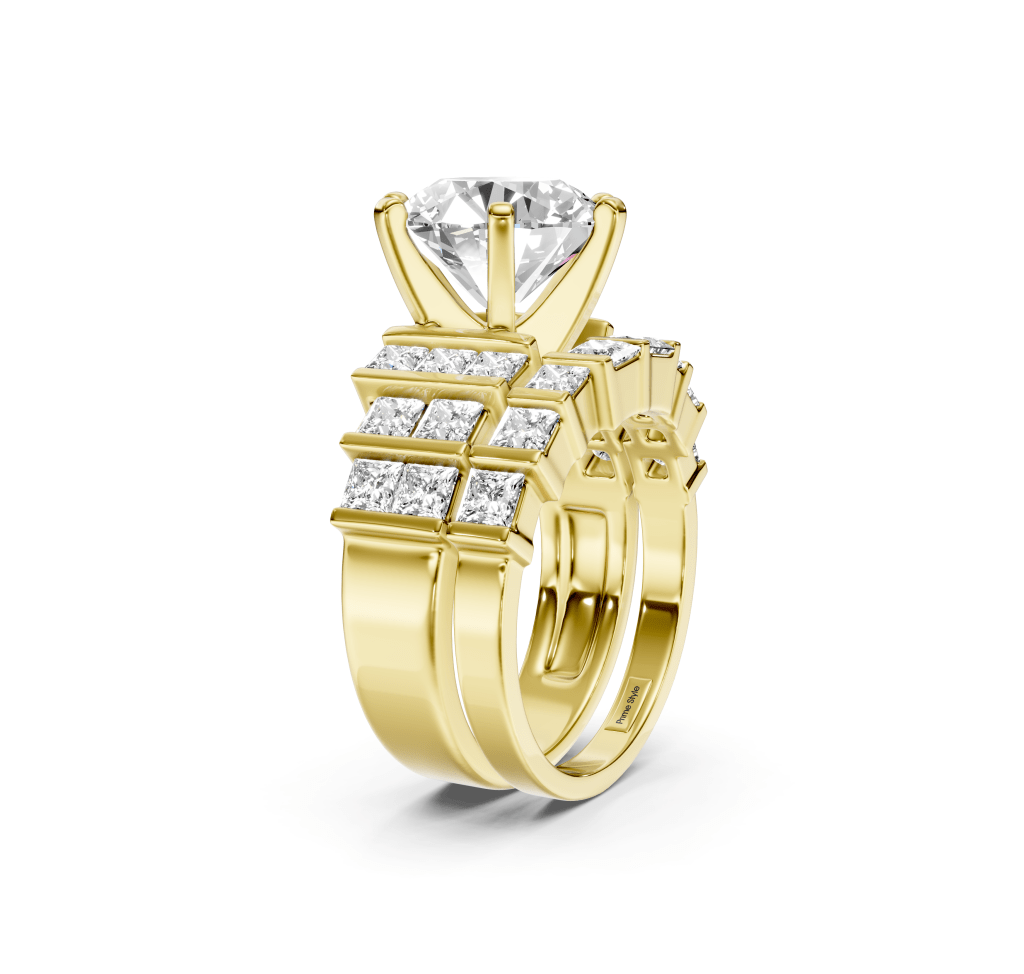 2.50-8.00 CT Princess & Round Cut Lab Grown Diamonds - Bridal Set