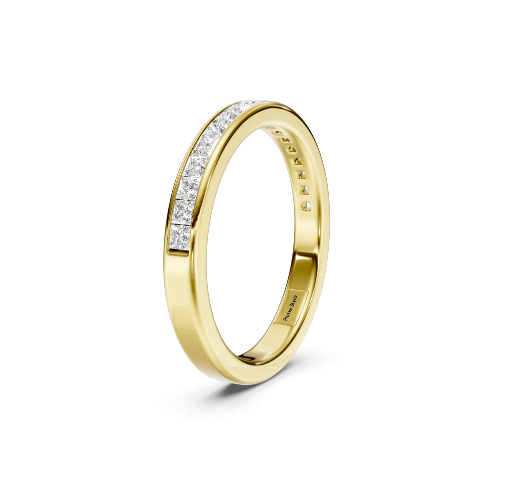 0.90 CT Princess Cut Lab Grown Diamonds - Wedding Band