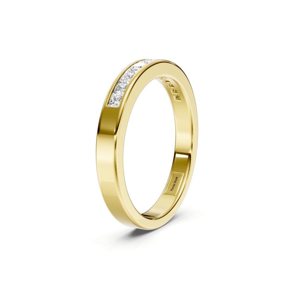0.35 CT Princess Cut Natural Diamonds - Wedding Band - Primestyle.com