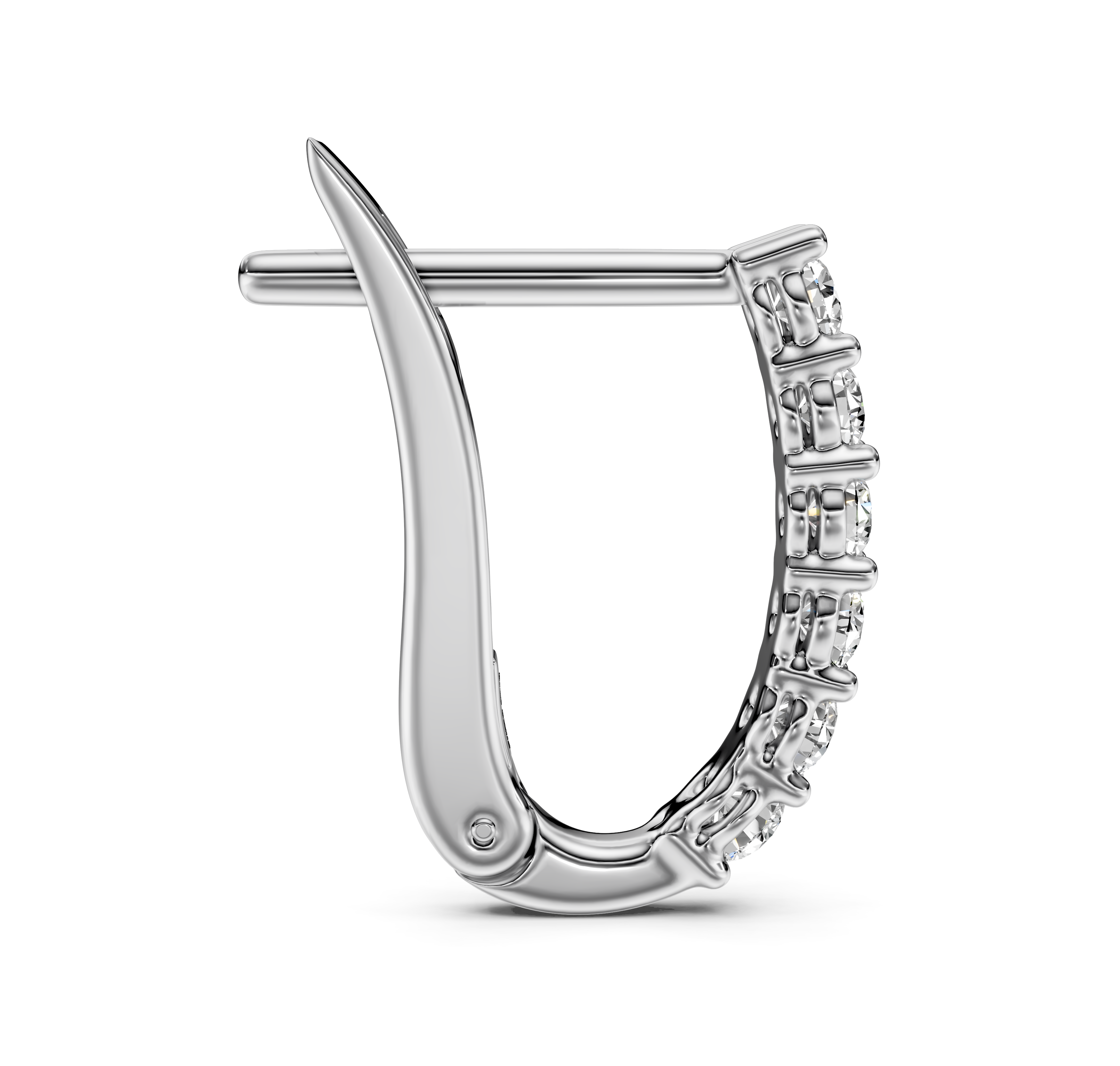 1.25 CT Round Cut Natural Diamonds - Hoop And Drop And Earrings