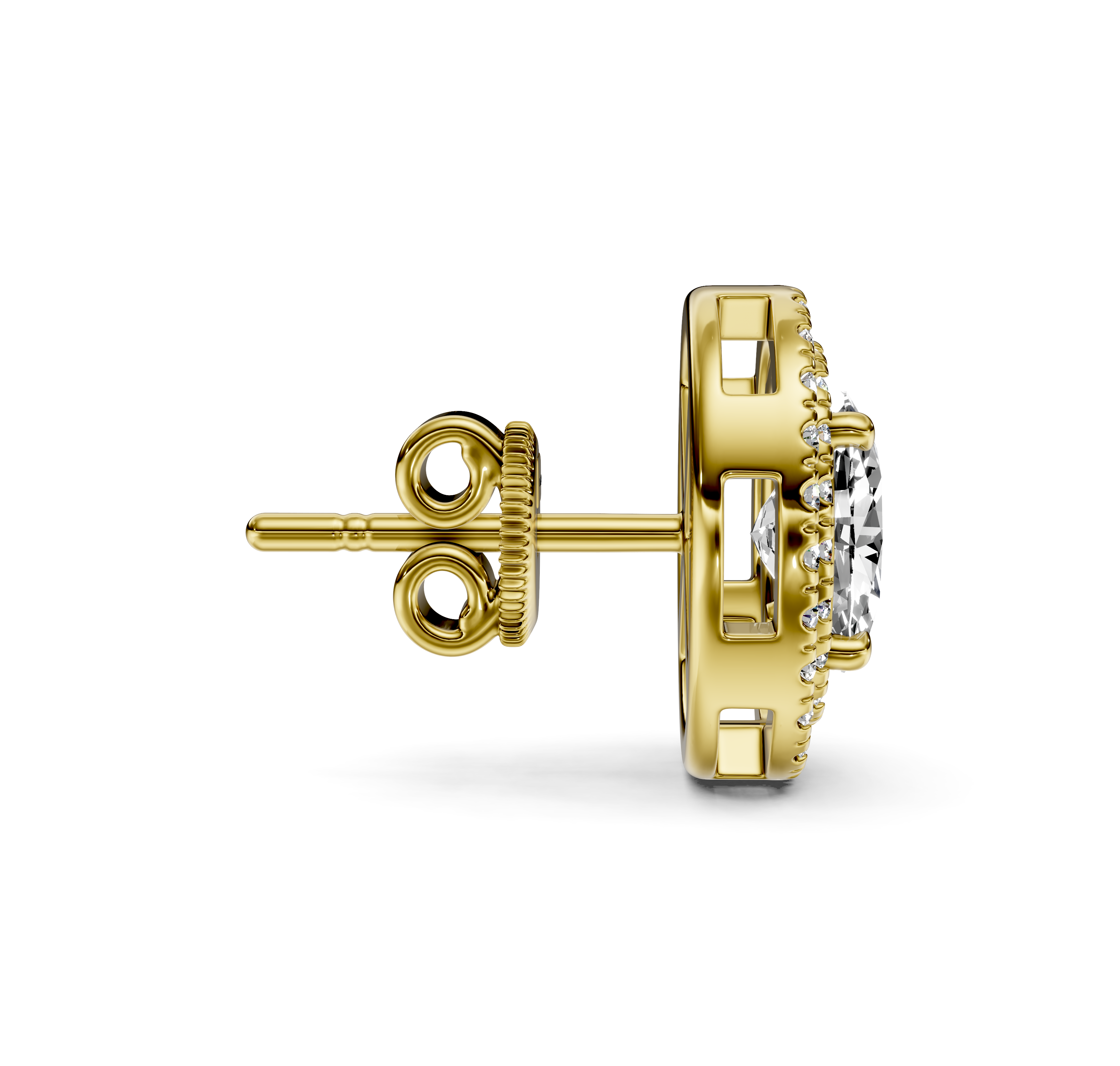 2.00 CT Oval &amp; Round Cut Diamonds - Stud Earrings