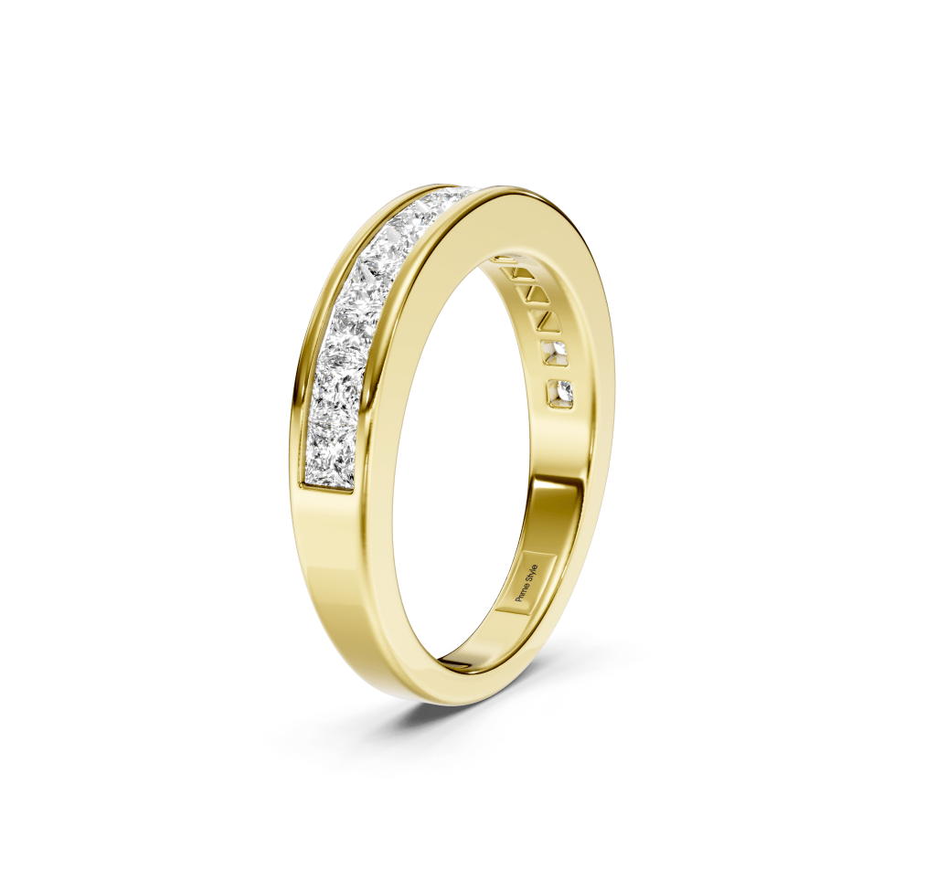 1.00 CT Princess Cut Natural Diamonds - Wedding Band - Primestyle.com