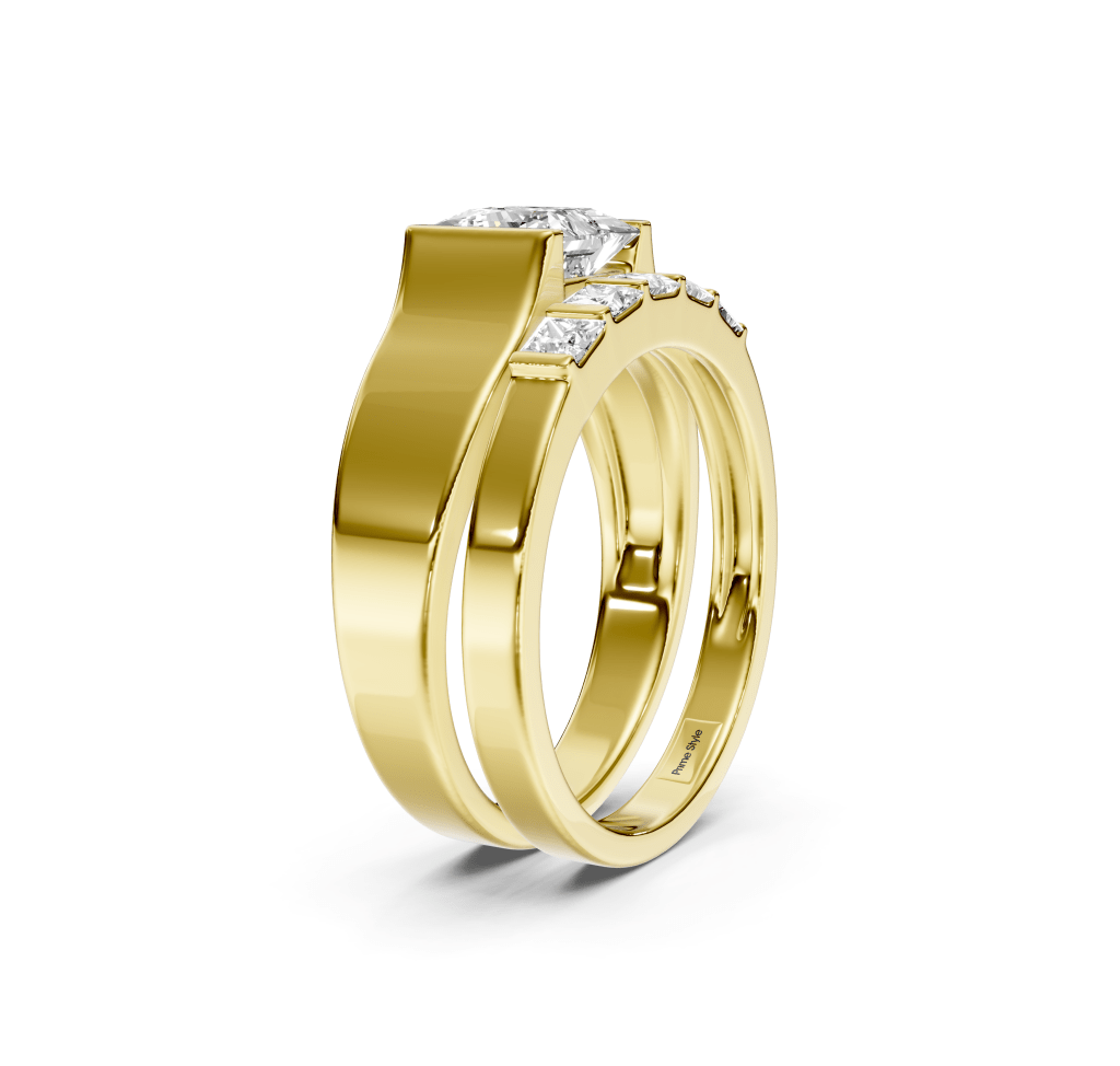 0.90 - 6.40 CT Princess Cut Diamonds - Bridal Set - Primestyle.com