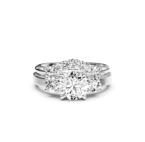 1.05 - 6.55 CT Round Cut Lab Grown Diamonds - Bridal Set - Primestyle.com