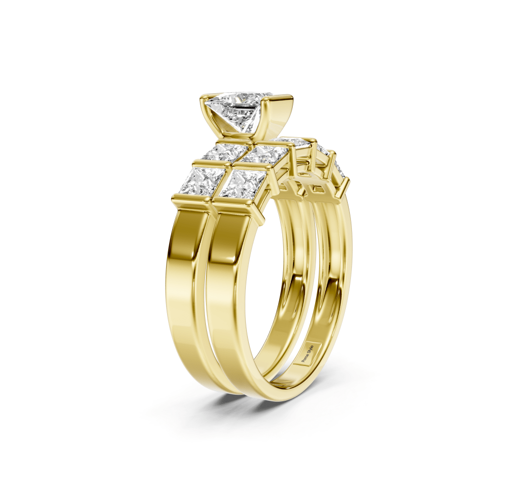 2.30-7.80 CT Princess Cut Lab Grown Diamonds - Bridal Set