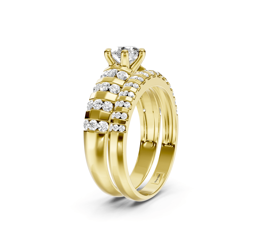 1.35-2.50 CT Round Cut Natural Diamonds - Bridal Set
