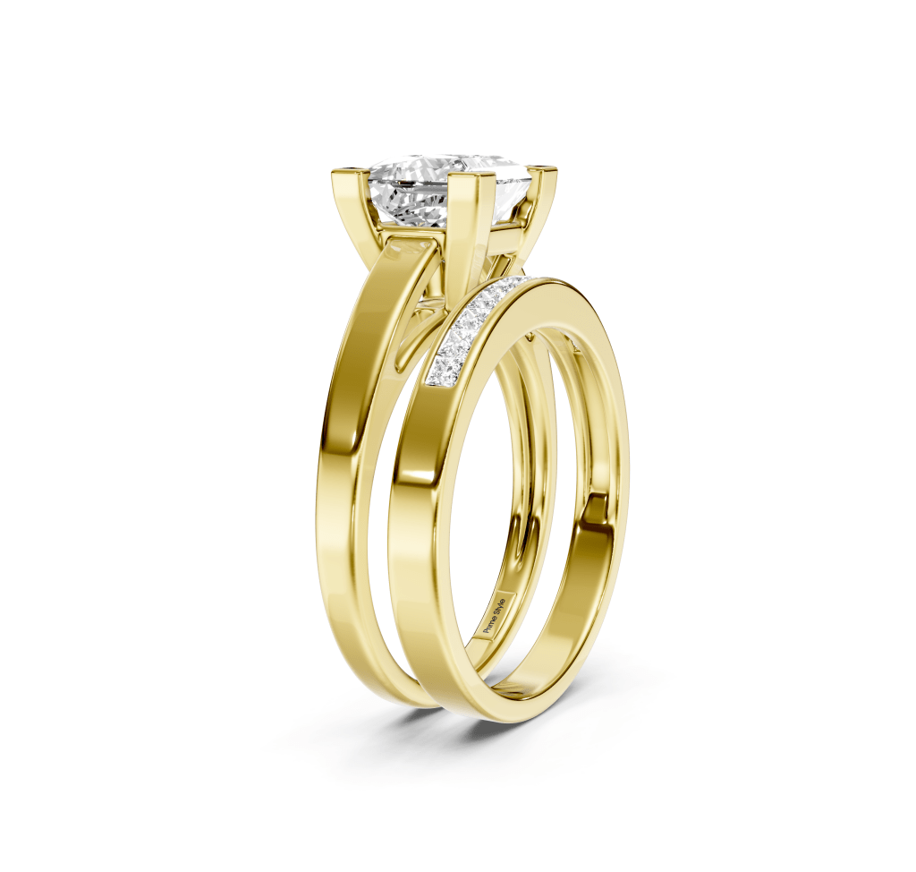 0.60-1.75 CT Princess Cut Natural Diamonds - Bridal Set