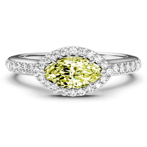 1.30-4.30 CT Marquise & Round Cut Fancy Yellow Diamonds - Engagement Ring