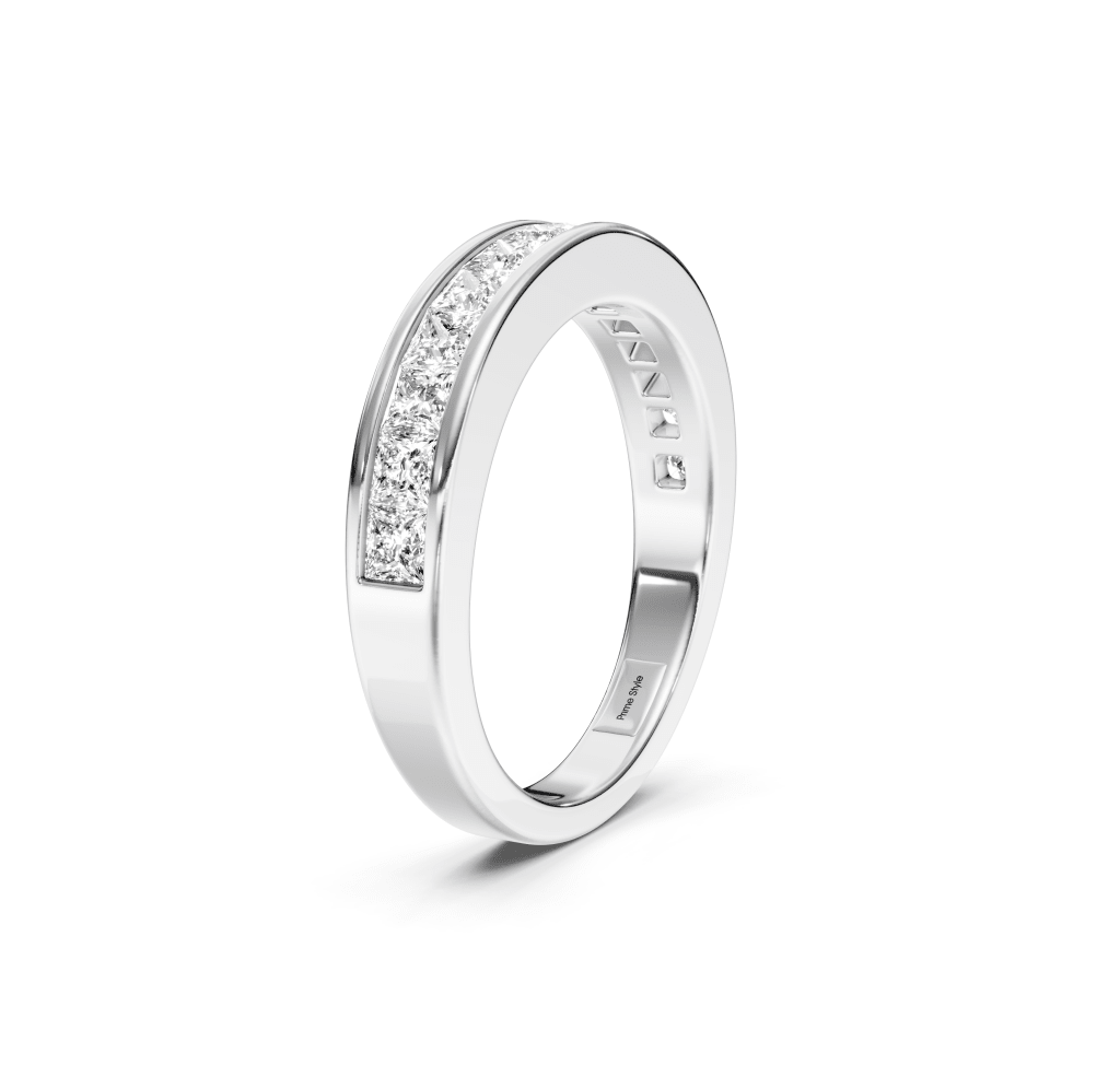 1.00 CT Princess Cut Natural Diamonds - Wedding Band - Primestyle.com
