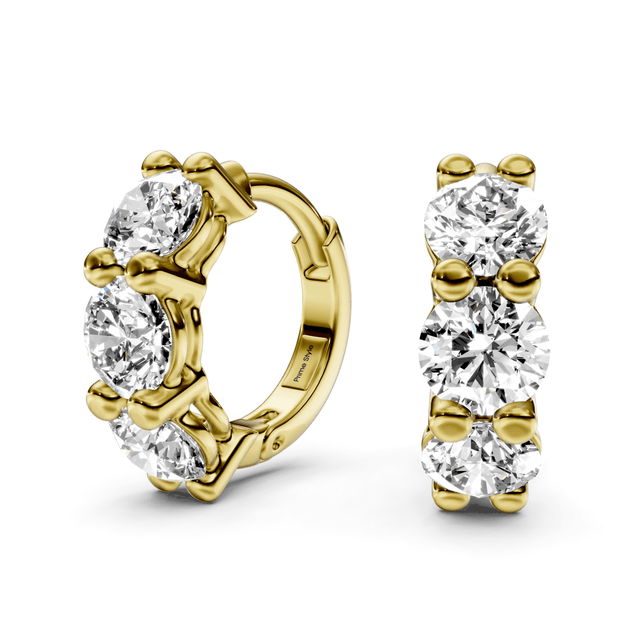 1.30 CT Round Cut Natural Diamonds - Hoop And Drop And Earrings