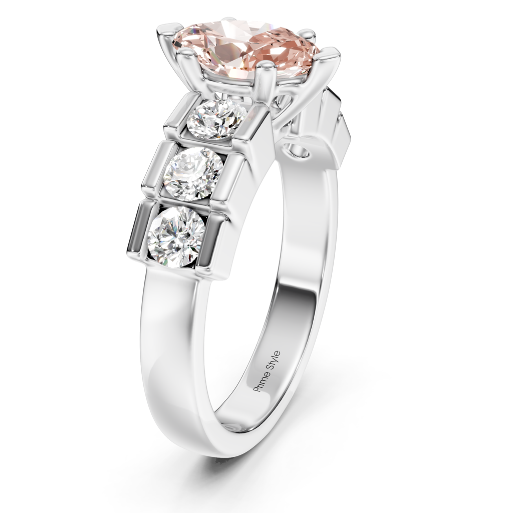 1.85-4.85 CT Marquise &amp; Round Cut Fancy Pink Diamonds - Engagement Ring