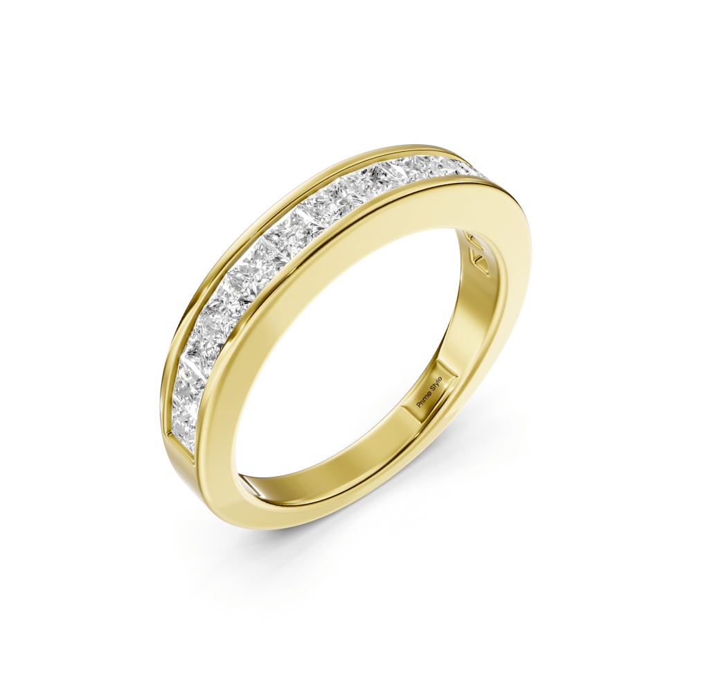 1.00 CT Princess Cut Natural Diamonds - Wedding Band - Primestyle.com