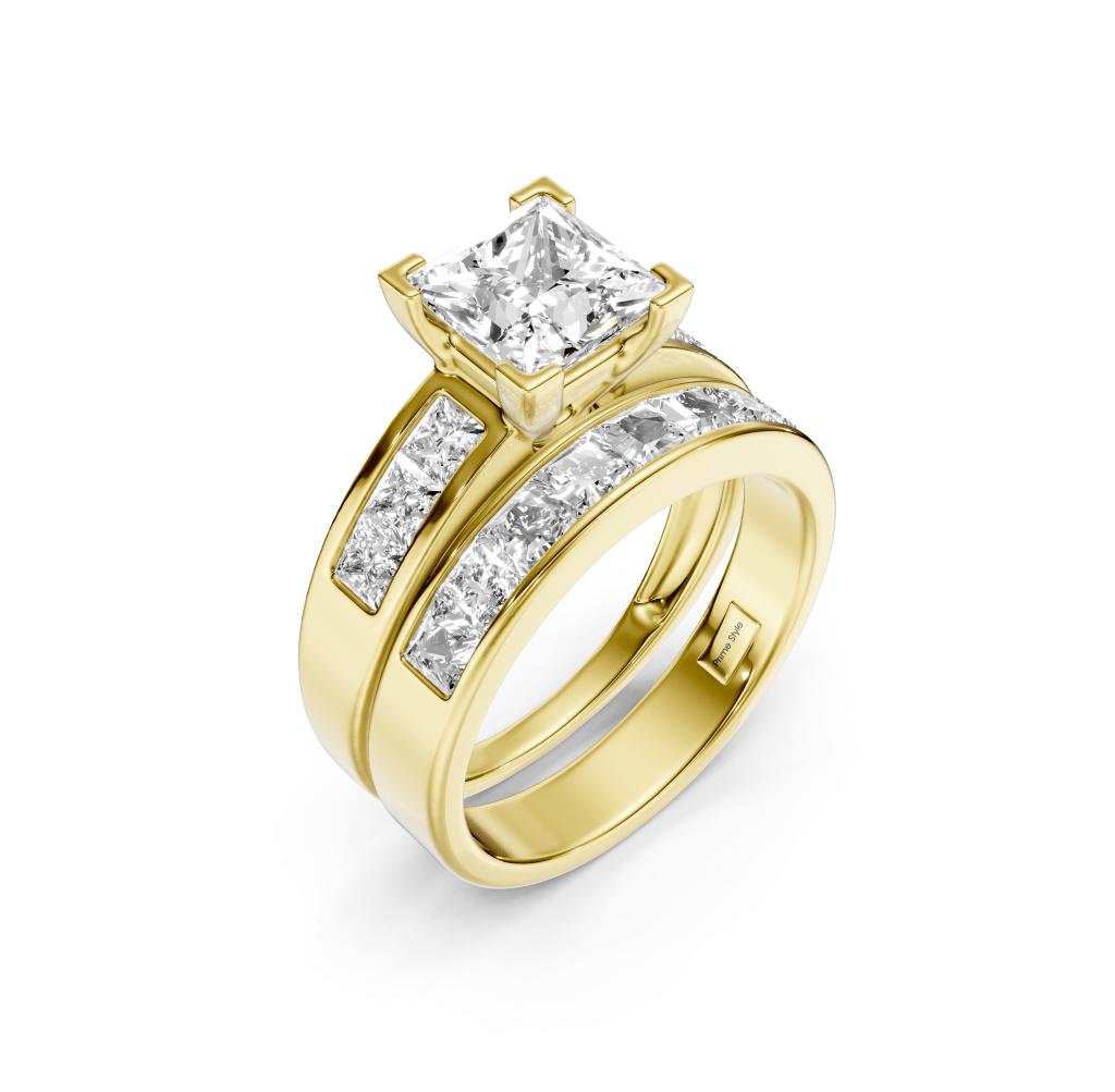 2.30-7.80 CT Princess Cut Lab Grown Diamonds - Bridal Set