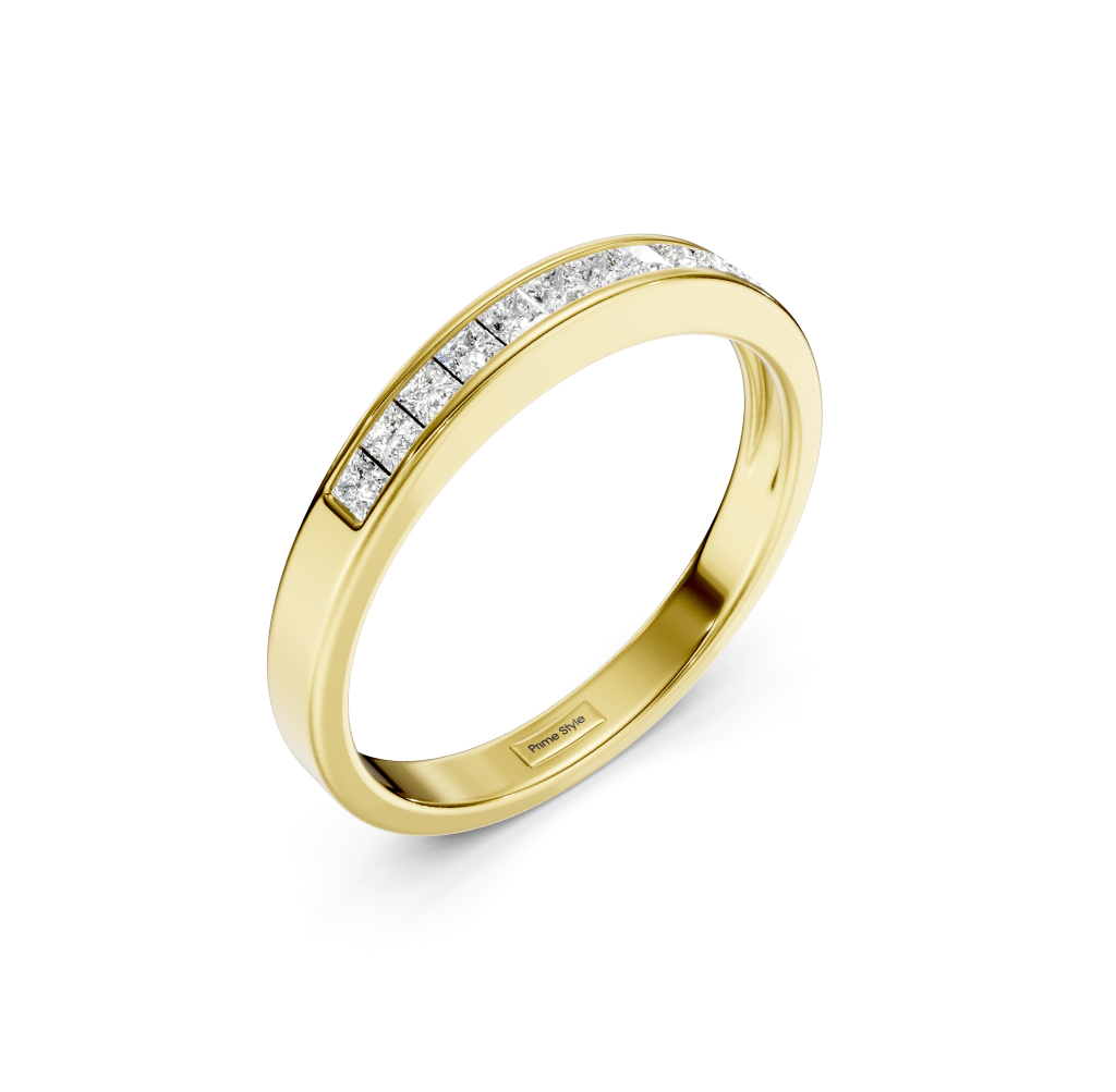 0.25 CT Princess Cut Lab Grown Diamonds - Wedding Band
