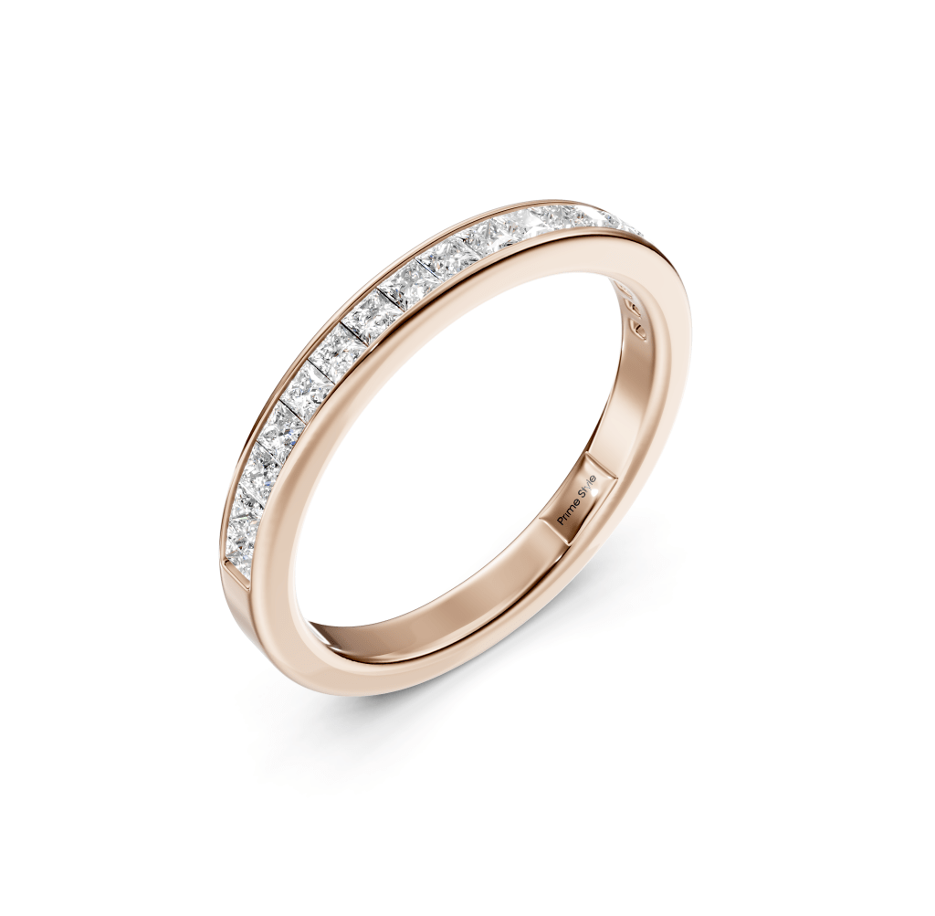 0.90 CT Princess Cut Natural Diamonds - Wedding Band
