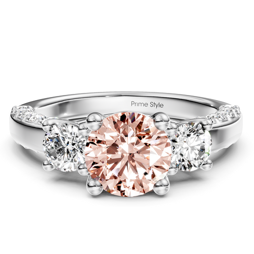 1.90-4.90 CT Round Cut Fancy Pink Diamonds - Engagement Ring
