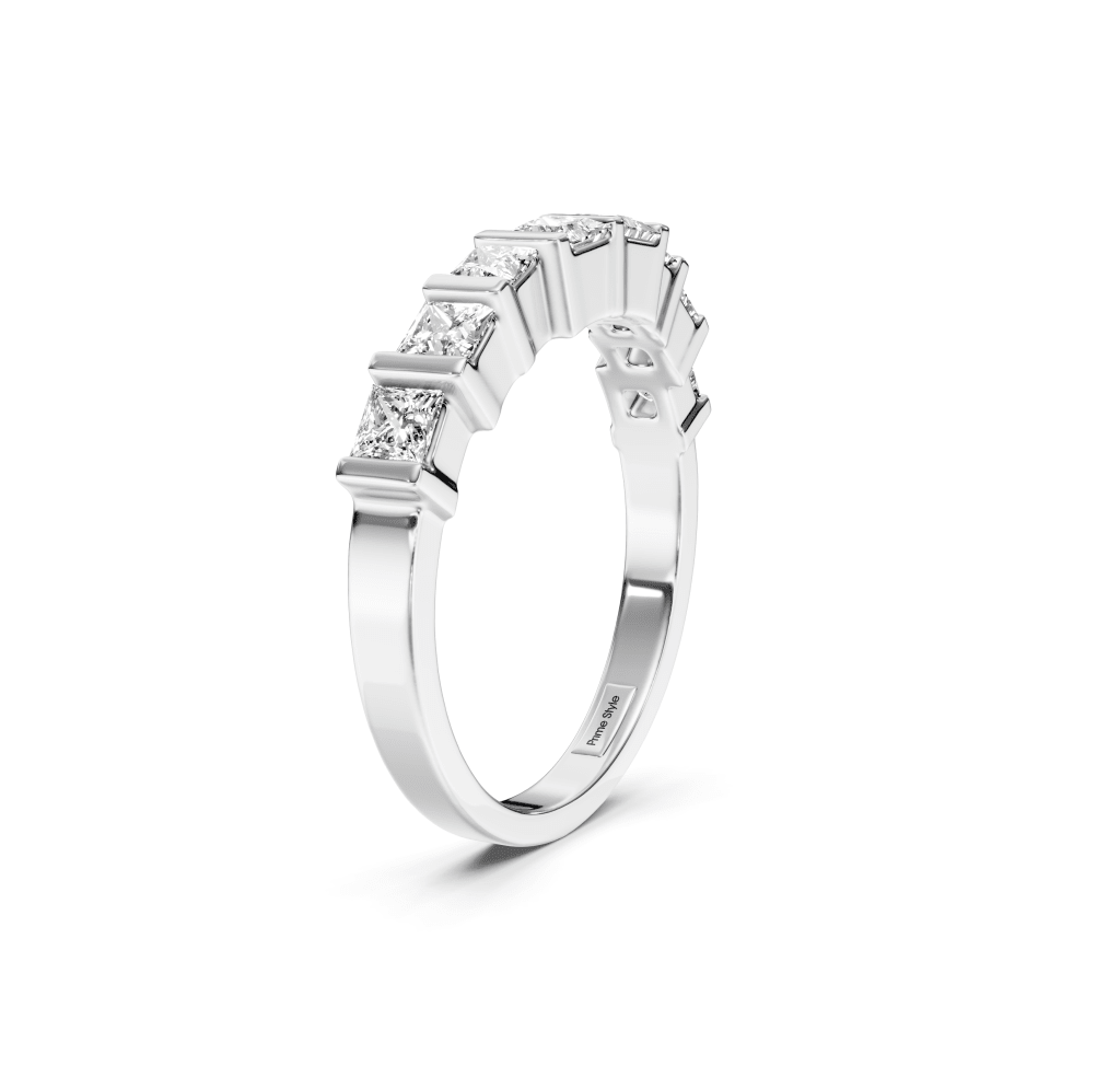 0.80 CT Princess Cut Lab Grown Diamonds - Wedding Band - Primestyle.com
