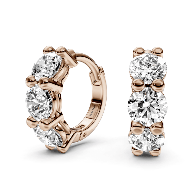 1.30 CT Round Cut Natural Diamonds - Hoop And Drop And Earrings