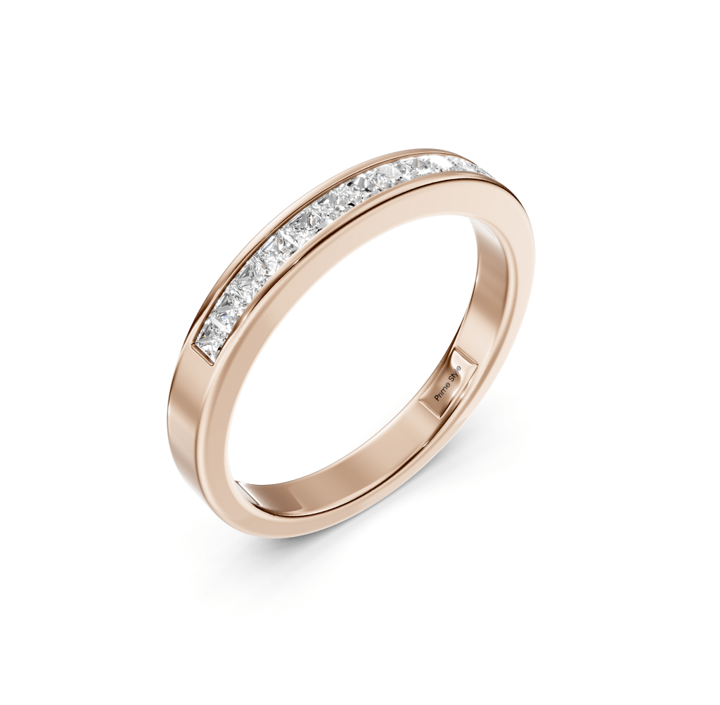 0.35 CT Princess Cut Natural Diamonds - Wedding Band