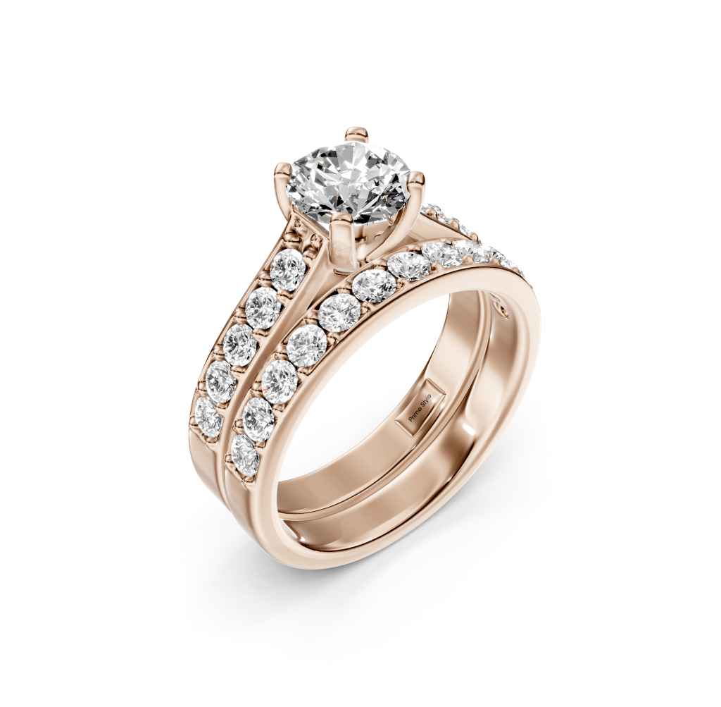1.50-7.00 CT Round Cut Lab Grown Diamonds - Bridal Set