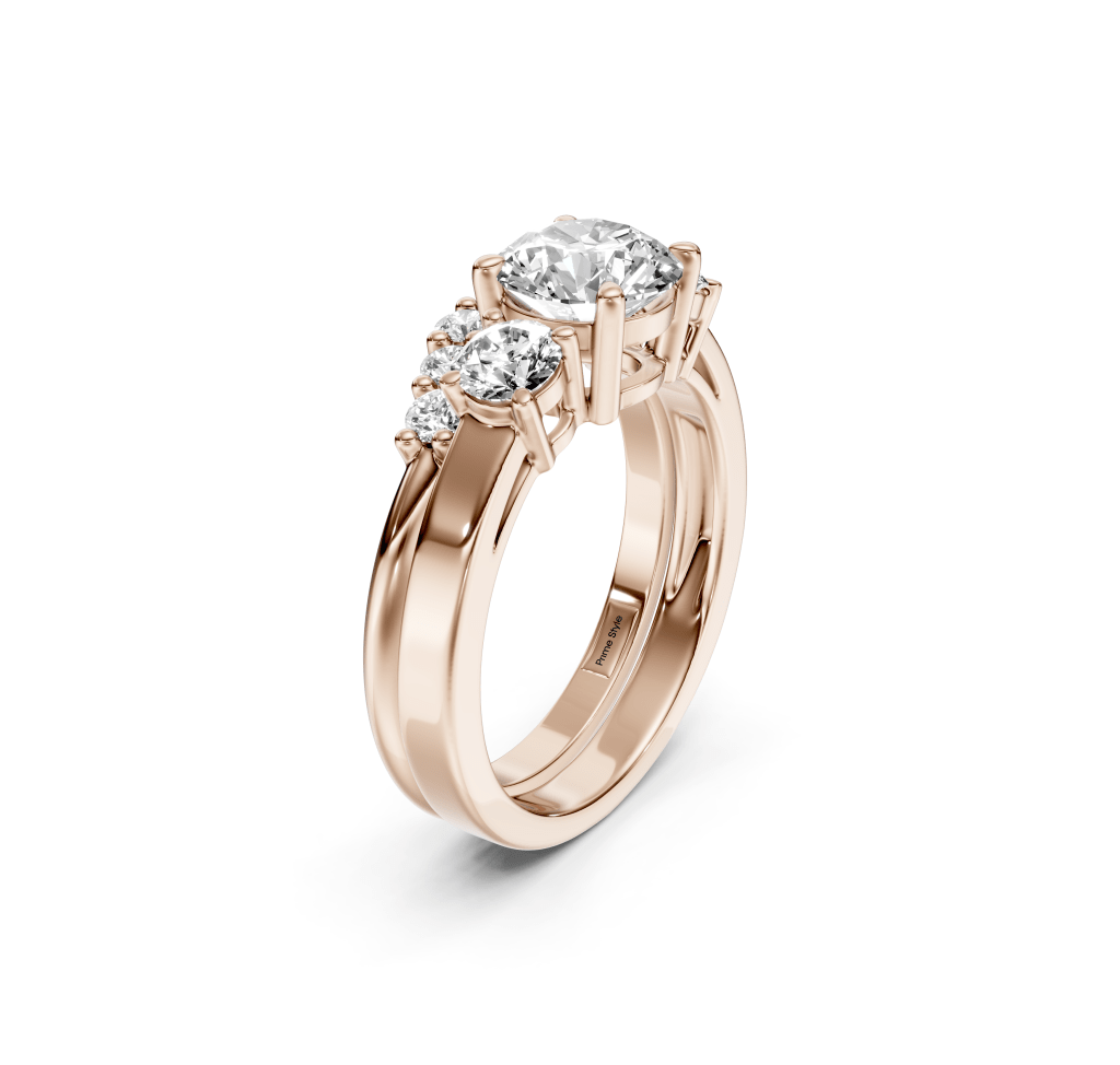 1.05 - 6.55 CT Round Cut Lab Grown Diamonds - Bridal Set - Primestyle.com